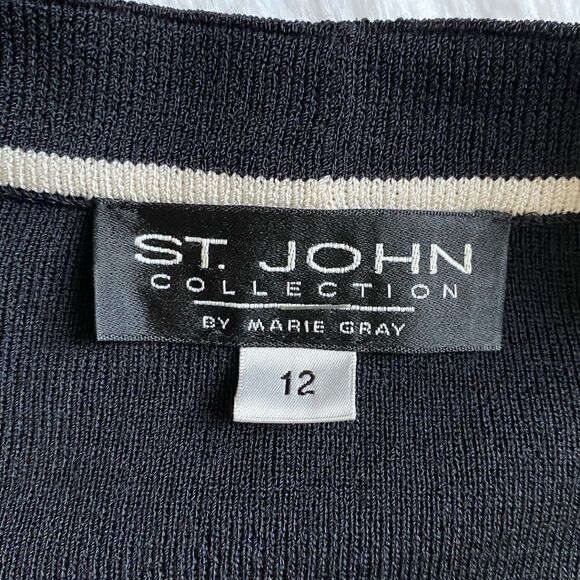 St. John Collection by Marie Gray Santana Knit Sweater Jacket Black Label Unworn - Picture 12 of 14